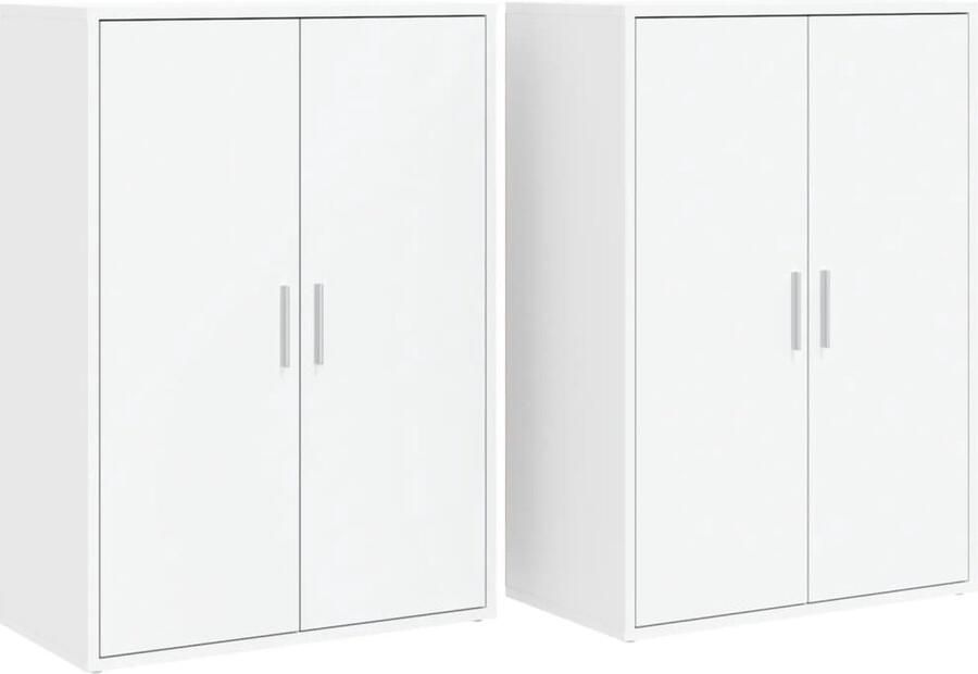 VidaXL -Dressoirs-2-st-60x31x84-cm-bewerkt-hout-wit