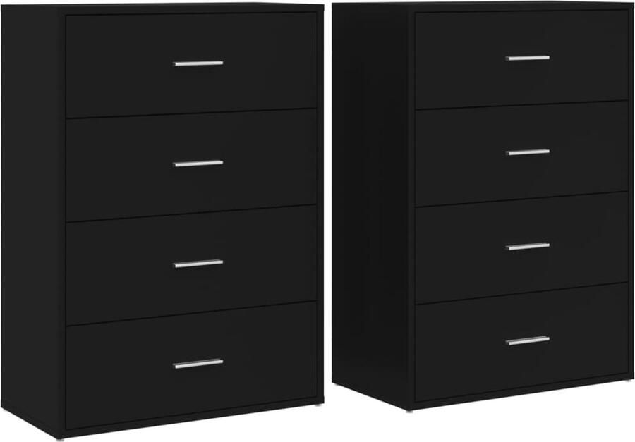 VidaXL -Dressoirs-2-st-60x31x84-cm-bewerkt-hout-zwart