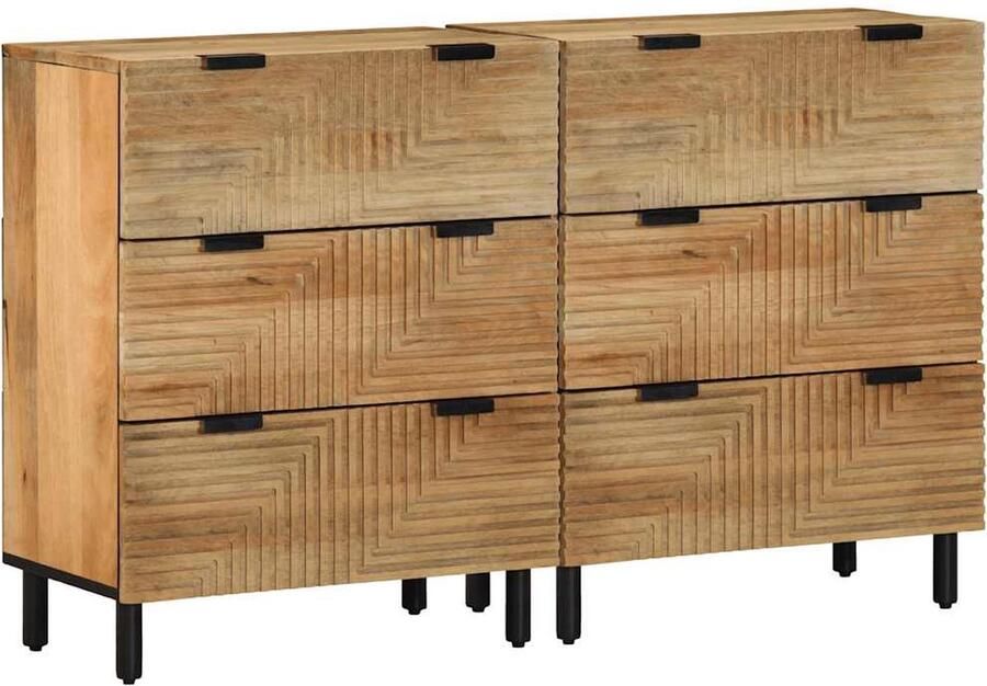 VidaXL Dressoirs 2 st 60x33x75 cm massief mango bruin