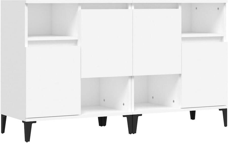 FIONERA Dressoirs 2 st 60x35x70 cm bewerkt hout wit