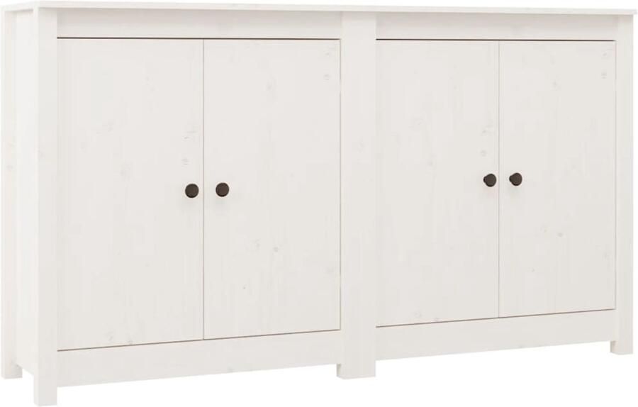 VidaXL Dressoirs Set van 2 Wit Grenenhout Dressoir Grenenhouten Dressoir Wit Dressoir Opbergkast Salontafel