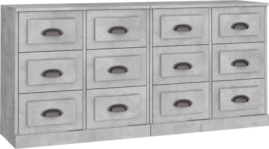 VidaXL -Dressoirs-2-st-bewerkt-hout-betongrijs - Foto 5
