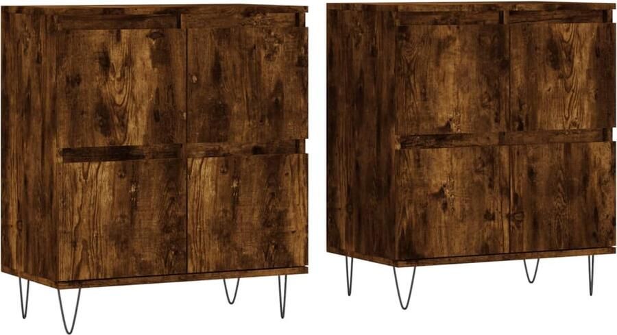 VidaXL -Dressoirs-2-st-bewerkt-hout-gerookt-eikenkleurig - Foto 9