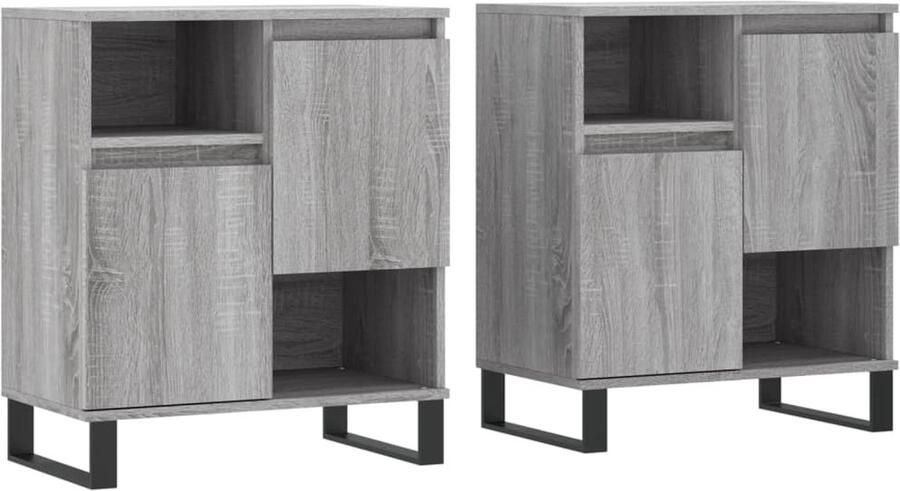 VidaXL Dressoirs Set van 2 Grijs Sonoma Eikenkleurig Dressoir Grijze Dressoir Houten Dressoir Vintage Dressoir Salontafel
