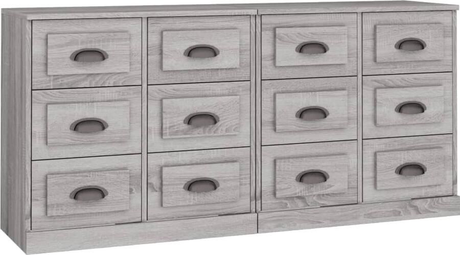 VidaXL -Dressoirs-2-st-bewerkt-hout-grijs-sonoma-eikenkleurig - Foto 5