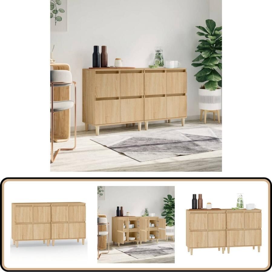 VidaXL Dressoirs 2 st Sonoma Eiken 60x35x70 cm Dressoir Salontafel Houten Meubel Vintage Meubels Landelijk Interieur