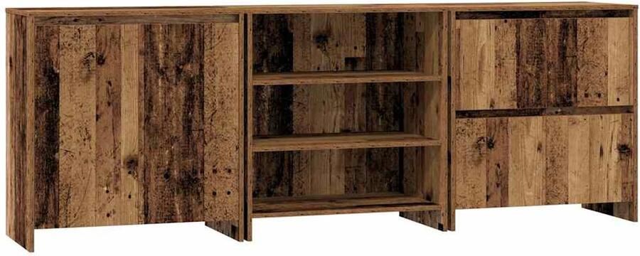 VidaXL Dressoirs met plank Anders 3 pcs Oud hout 70 x 41 x 75 cm Bewerkt hout