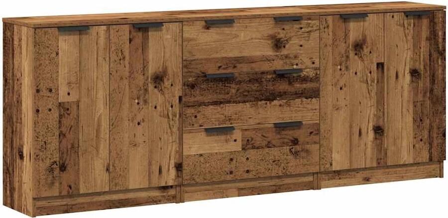 VidaXL Dressoirs Set Oud Hout 3 Stuks Dressoir Houten Dressoir Vintage Dressoir Salontafel Tv Stand - Foto 2