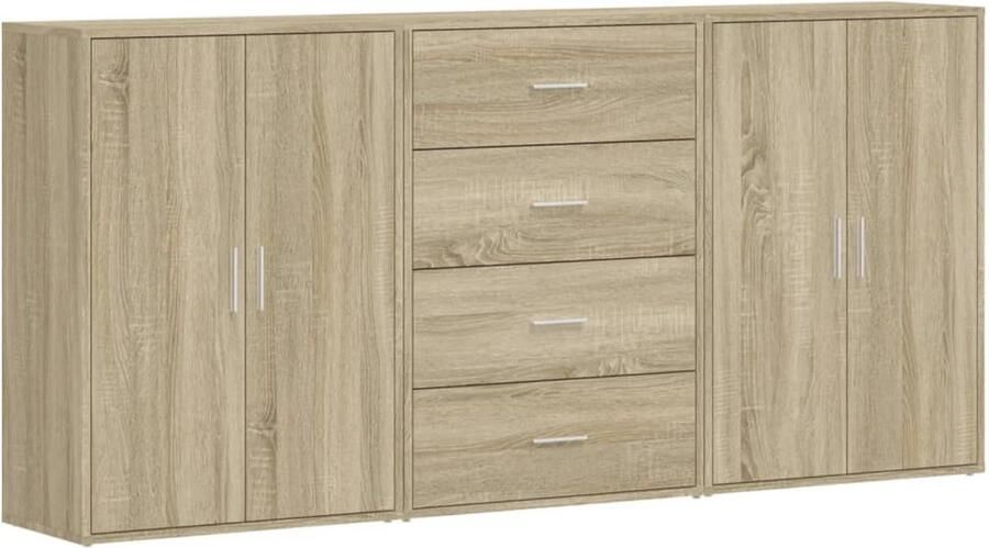 VidaXL -Dressoirs-3-st-60x31x84-cm-bewerkt-hout-sonoma-eikenkleurig