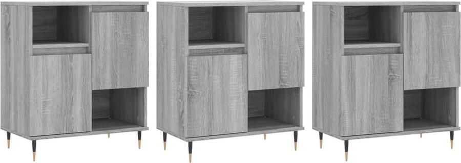 VidaXL -Dressoirs-3-st-bewerkt-hout-grijs-sonoma-eikenkleurig - Foto 7