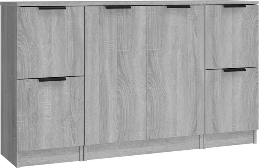 VidaXL -Dressoirs-3-st-bewerkt-hout-grijs-sonoma-eikenkleurig - Foto 4