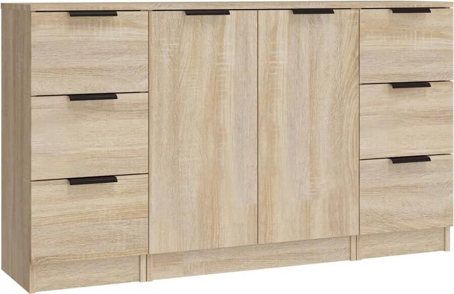 VidaXL Dressoirs Set van 3 Sonoma Eiken Dressoir Salontafel Houten Meubel Landelijk Interieur Modern Interieur - Foto 2