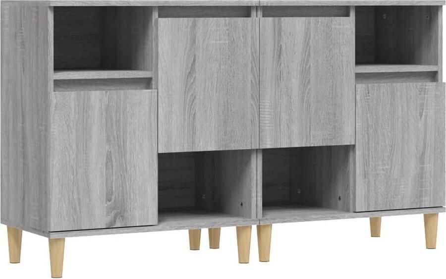 VidaXL Dressoirs Grijs Sonoma Eikenkleur 2 Stuks Dressoir Houten Dressoir Grijze Dressoir Salontafel Tv Meubel