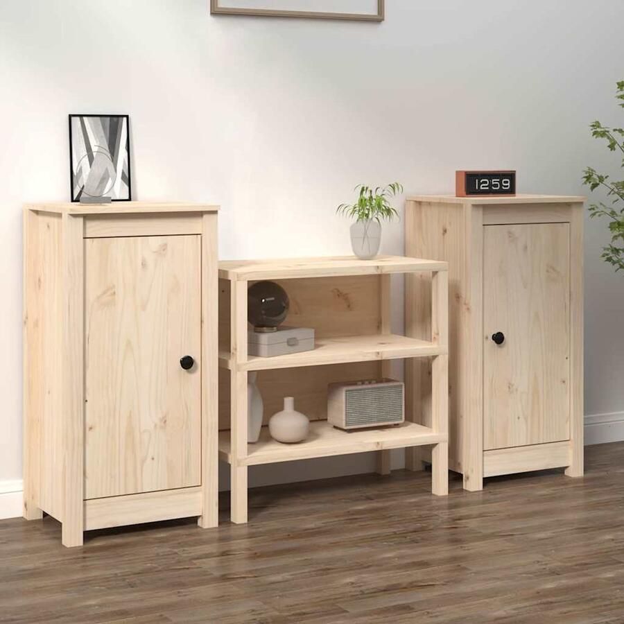 VidaXL Dressoirs Set van 2 39x35x80 cm Grenenhout Dressoir Houten Dressoir Grenenhouten Dressoir Opbergkast Salontafel