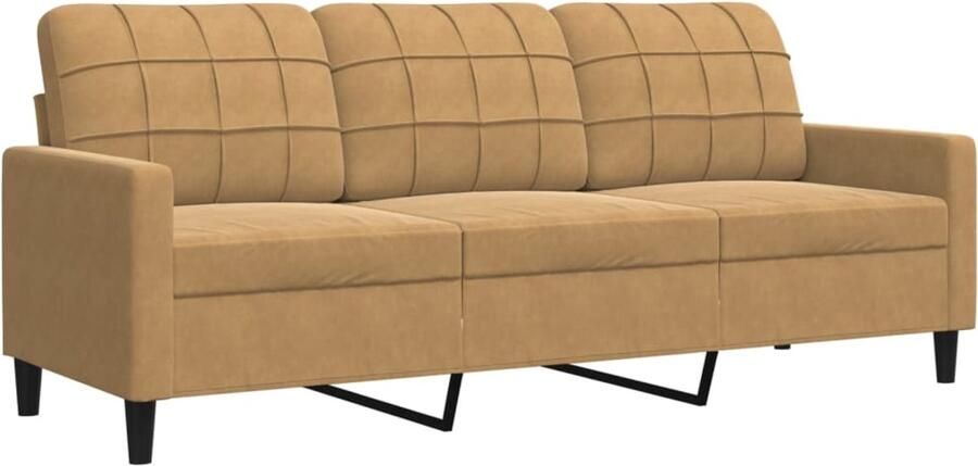 VidaXL Driezitsbank 180 cm fluweel bruin