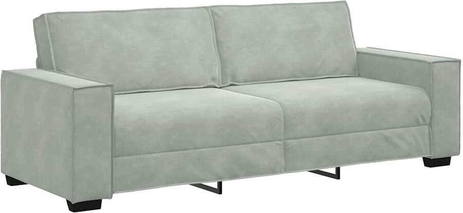 VidaXL Driezitsbank 180 cm fluweel lichtgrijs