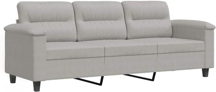 Vida XL Driezitsbank 180 cm microvezelstof lichtgrijs SKU: 359568 - Foto 2