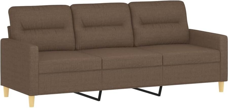 VidaXL Driezitsbank Stof Bruin 180 cm Bruine Bank 3 Zits Bank Banks Kopen Lounge Meubels Salonmeubelen Bruine Sofa Comfort Bank Stijlvolle Bank Lederlook Bank Ruime Bank Luxe Bank - Foto 2