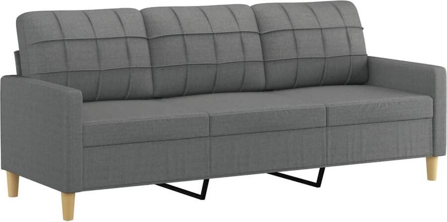 VidaXL Driezitsbank 180 cm Stof Donkergrijs 3-zitsbank Donkere Stoffen Bank Bankstellen Lounge Meubels Woonkamermeubilair Grijze Bank Comfort Bank Stijlvolle Bank Luxe Bank