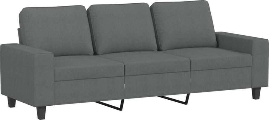 VidaXL Driezitsbank 180 cm Stof Donkergrijs Donker Grijze Bank Comfortabele Bank 3 Persoons Bank Banks Kopen Salon Meubels