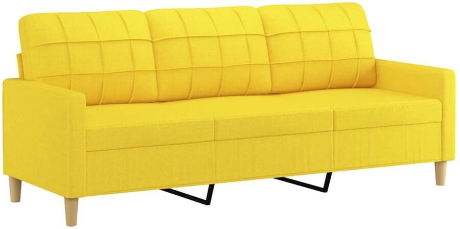 Vida XL vidaXL Driezitsbank 180 cm stof lichtgeel-VXL-359104 - Foto 7