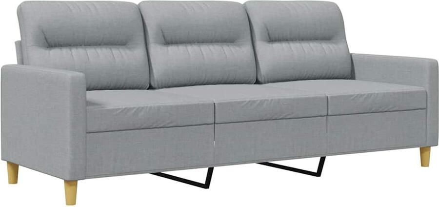 Vida XL vidaXL Driezitsbank 180 cm stof lichtgrijs-VXL-359171 - Foto 4