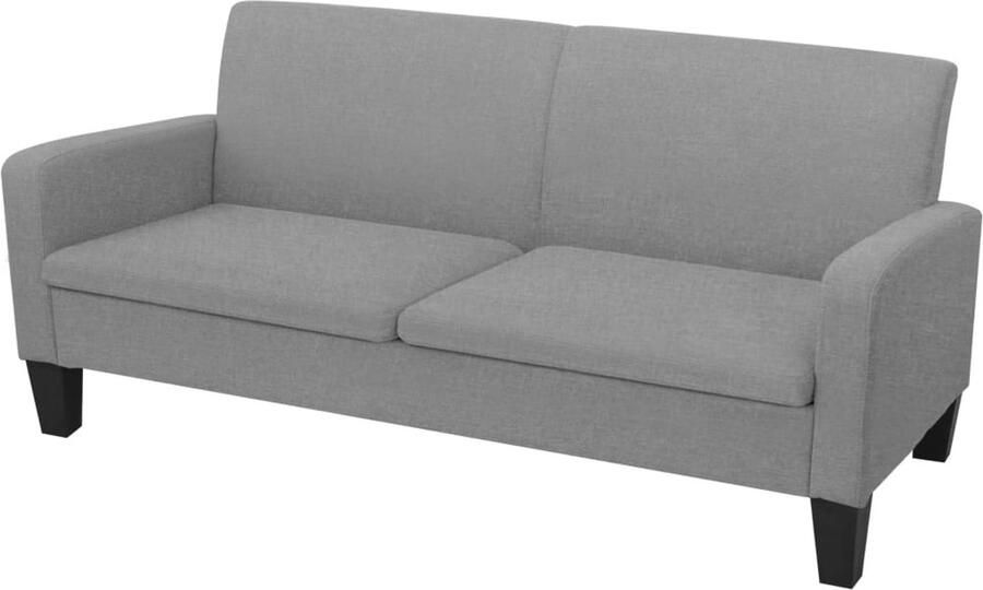 VidaXL Driezitsbank 180x65x76 cm Lichtgrijs Drie Zits Bank Sofa Grijs Bankstellen Meubels Voor Woonkamer Moderne Bank