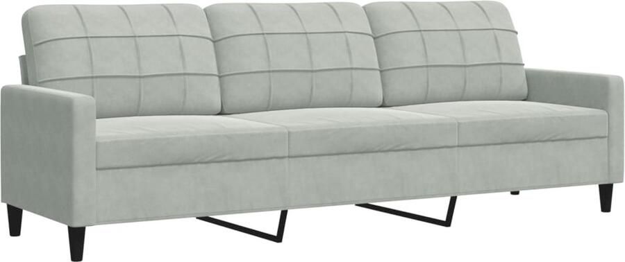 VidaXL Driezitsbank 210 cm fluweel lichtgrijs