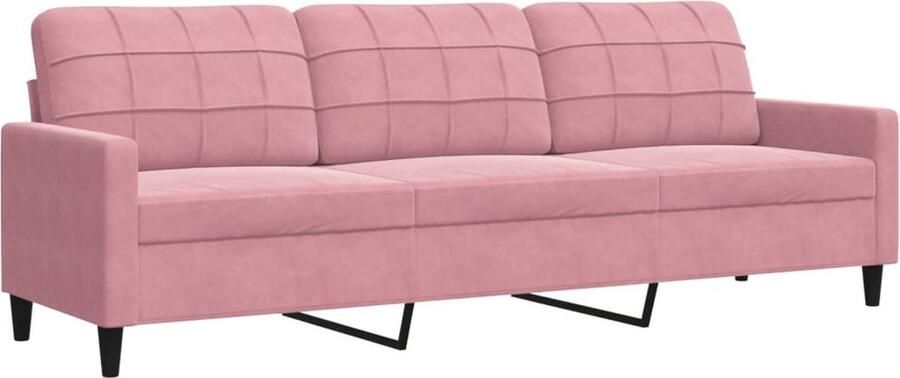 VidaXL Driezitsbank 210 cm fluweel roze