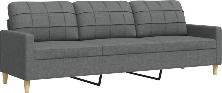 VidaXL Driezitsbank 210 cm Stof Donkergrijs Drie Persoons Bank Donker Grijze Bank Bankstellen Salontafel Living Room Meubels