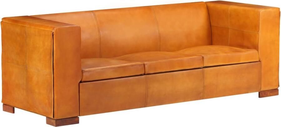 VidaXL Driezitsbank echt leer tan