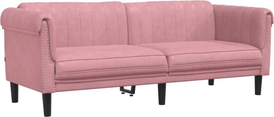 VidaXL Driezitsbank Fluweel Roze Comfortabel design 3 Persoons Bank Fluweelb Bank Roze Bank Lounge Bank Banks Kopen