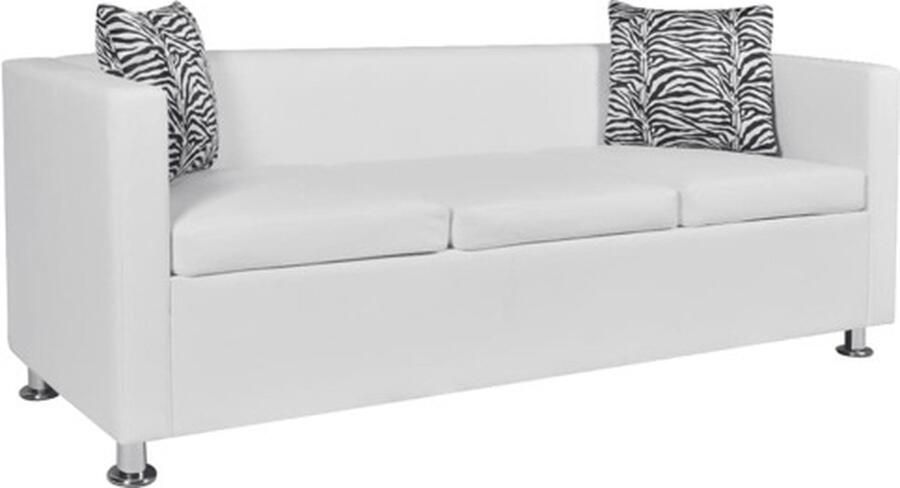 Vida XL vidaXL Driezitsbank kunstleer wit -VXL-241980 - Foto 2