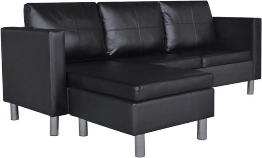 Vida XL vidaXL Driezitsbank kunstleer zwart -VXL-242208 - Foto 4