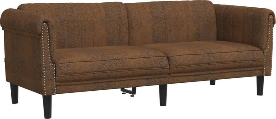 The Living Store Bank Kunstsuède 3-Zits 203 x 77 x 74 cm Bruin 3 Zits Bank Bruine Bank Lederlook Bank Kunstleder Bank Banks Kopen - Foto 2