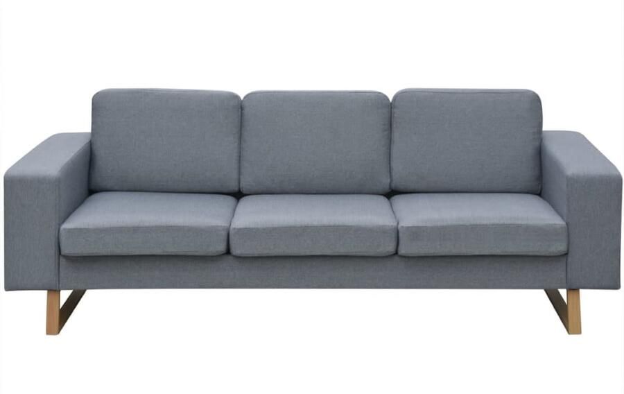 The Living Store Driezitsbank Lichtgrijs Houten frame Hoogwaardige stof 200 x 82 x 76 cm Comfortabel Drie Persoons Bank Zitzitting Bankstel Salontafel Living Room Furniture - Foto 2