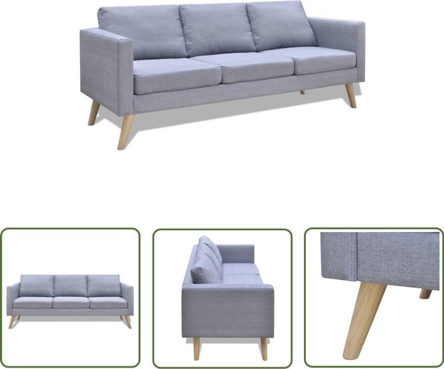 VidaXL Driezitsbank Lichtgrijs Stof Comfortabel Drie Gezitsbank Banks Kopen Stoffen Bank Grijze Bank Lounge Bank Woonkamer Meubels Moderne Bank