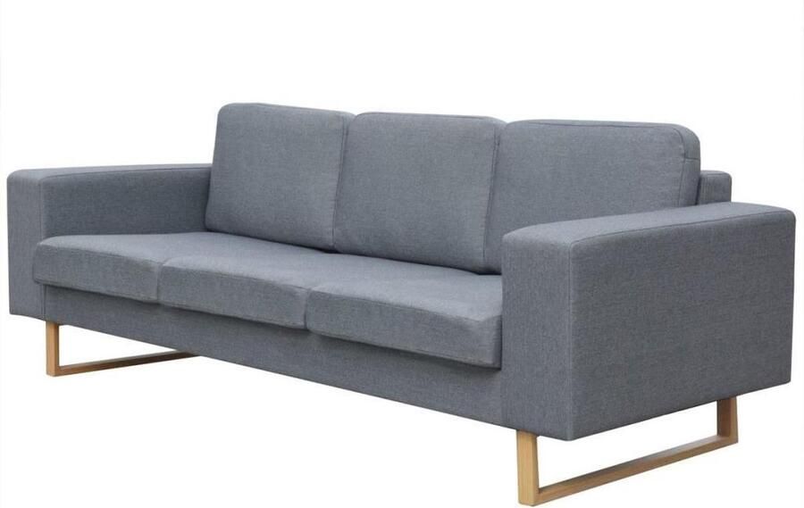 VidaXL -Driezitsbank-lichtgrijs-textiel - Foto 4