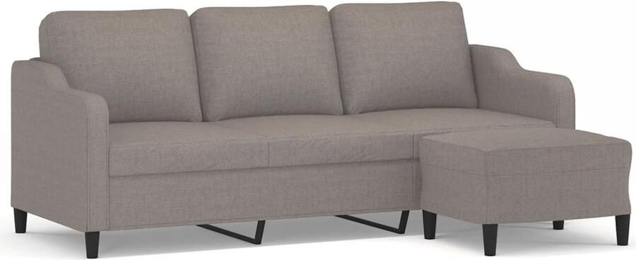 VidaXL -Driezitsbank-met-voetenbank-180-cm-stof-taupe - Foto 4