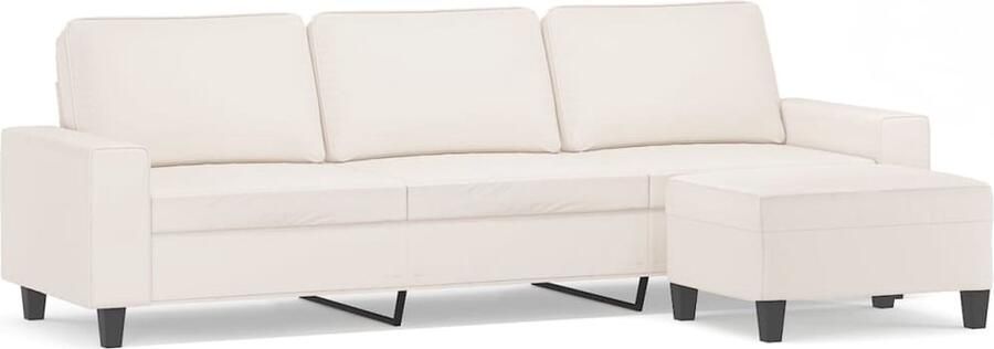 VidaXL -Driezitsbank-met-voetenbank-210-cm-microvezelstof-beige - Foto 2