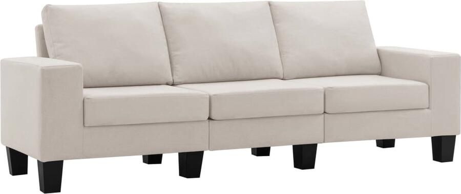 VidaXL Driezitsbank stof crème