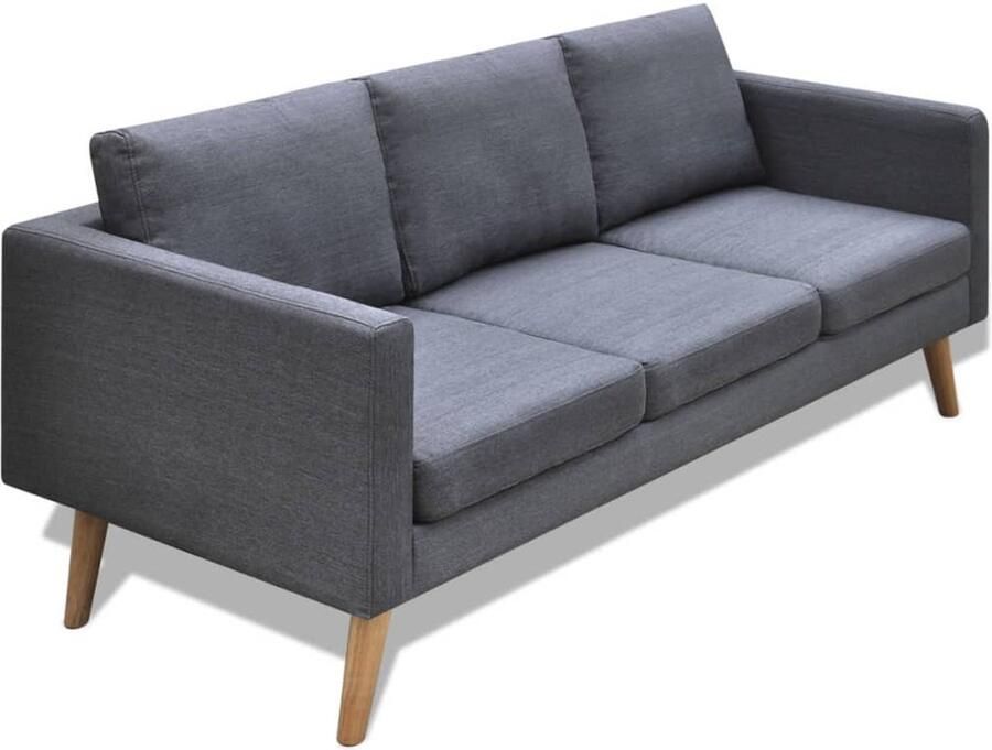VidaXL Driezitsbank Stof Donkergrijs Comfortabel Drie Gezitsbank Bankstel Woonkamer Meubilair Moderne Bank Grijze Bank