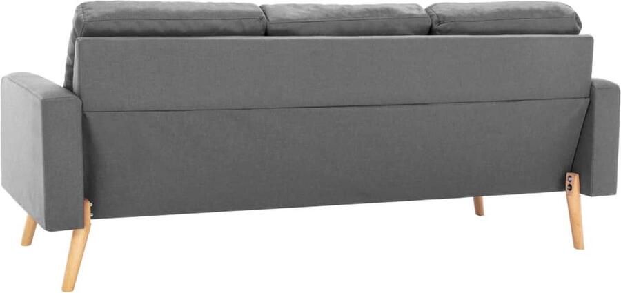VidaXL Driezitsbank stof Lichtgrijs Comfortabel design Drie Zits Bank Sofa Grijs Banksofa Lounge Meubels Woonkamer Meubilair