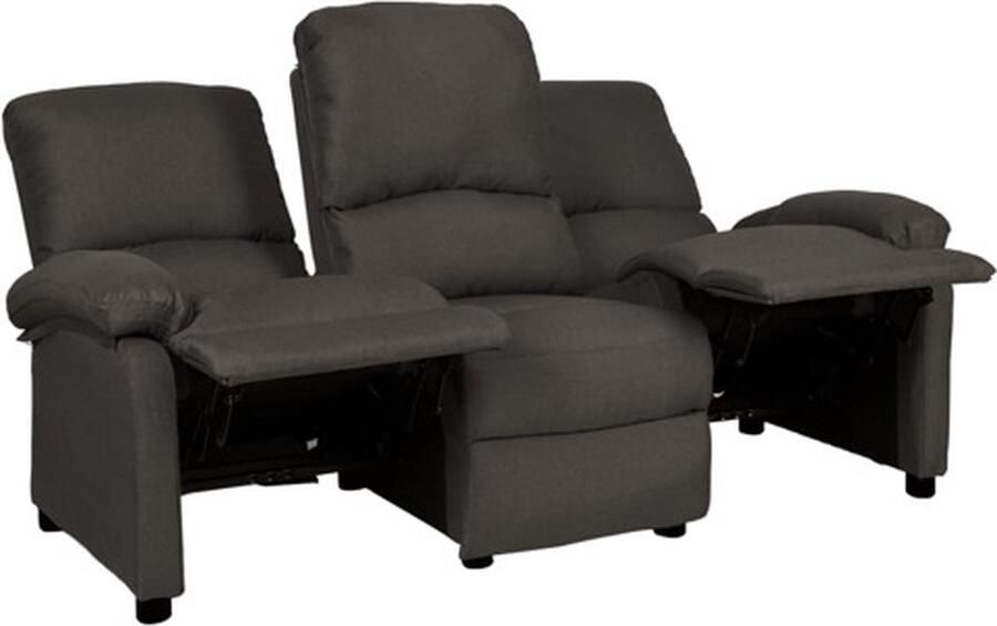 VidaXL Driezitsbank verstelbaar stof donkergrijs