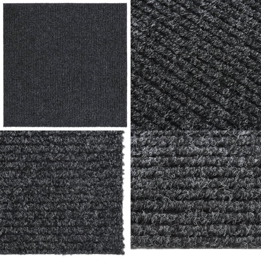 VidaXL Droogloopmat 100x100 cm antracietkleurig Vloerkleed Vloerkleden Loper Vloerkleed Loper Vloerkleden