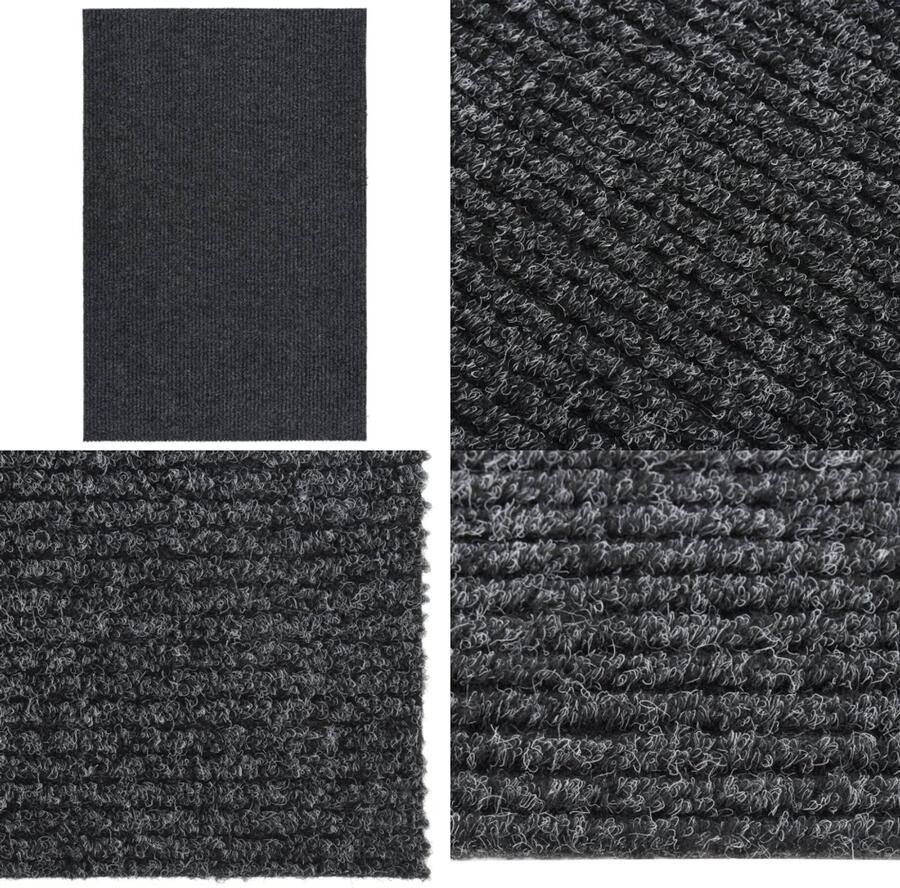 VidaXL Droogloopmat 100x150 cm antracietkleurig Vloerkleed Vloerkleden Loper Vloerkleed Loper Vloerkleden