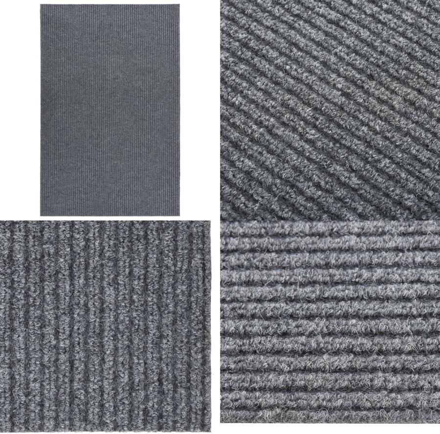 VidaXL Droogloopmat 100x150 cm grijs Vloerkleed Vloerkleden Loper Vloerkleed Loper Vloerkleden