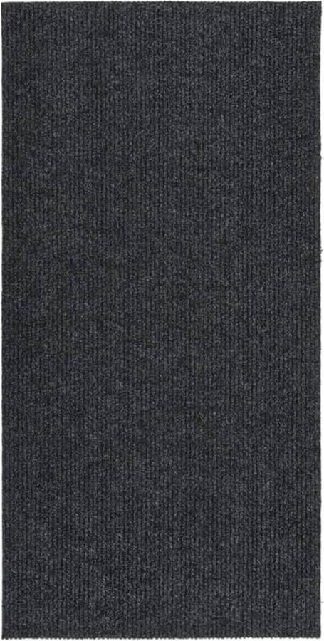 VidaXL Droogloopmat 100x200 cm antraciet Tapijtroeper Droge Loopmat Vloerkleden Interieurdecoratie Hal Runner Deurmat Antraciet - Foto 2