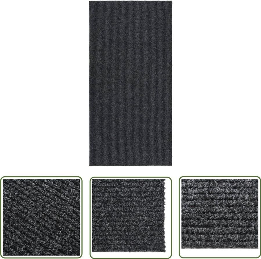 VidaXL Droogloopmat 100x200 cm antraciet Tapijtroeper Droge Loopmat Vloerkleden Interieurdecoratie Hal Runner Deurmat Antraciet