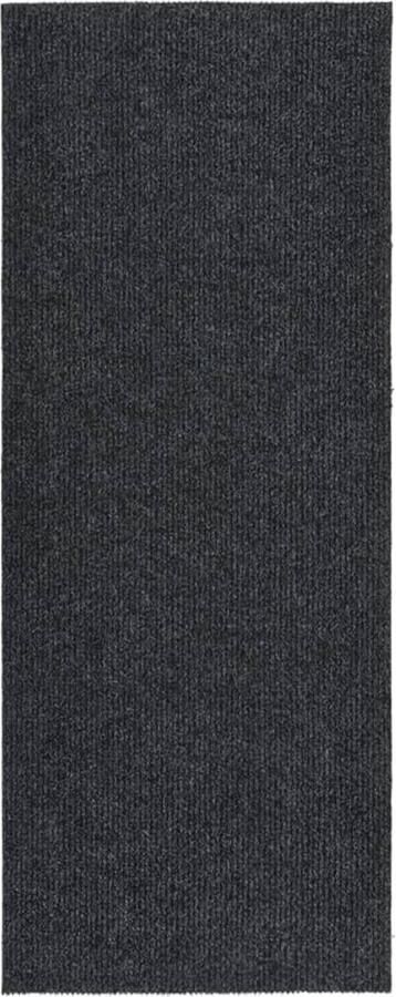 VidaXL Droogloopmat 100x250 cm antraciet Tapijtroeper Vloermat Droge Loopmat Antraciet Modern Duurzaam Geluiddempend Polypropyleen Binnen Entree Gang - Foto 2